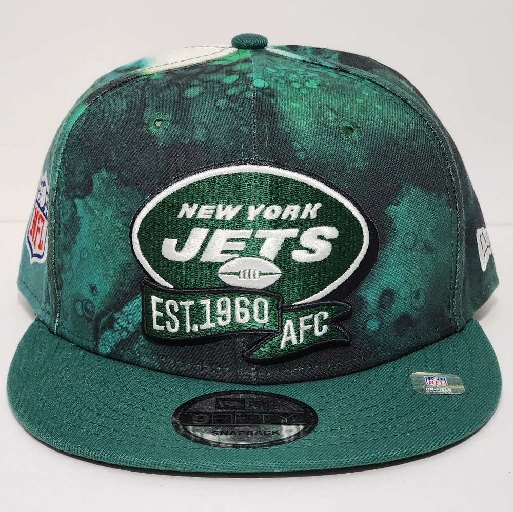 New Era New York Jets Ink Dye 2022‎ Sideline 9FIFTY Snapback Hat Green White